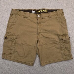 Lee Extreme Motion Cargo Shorts Men's 41 Khaki 10" Inseam Hiking Stretch (Tag42)